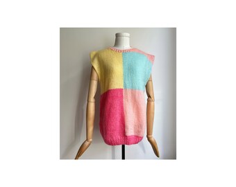 Hand Knitted Vintage Sleeveless Jumper