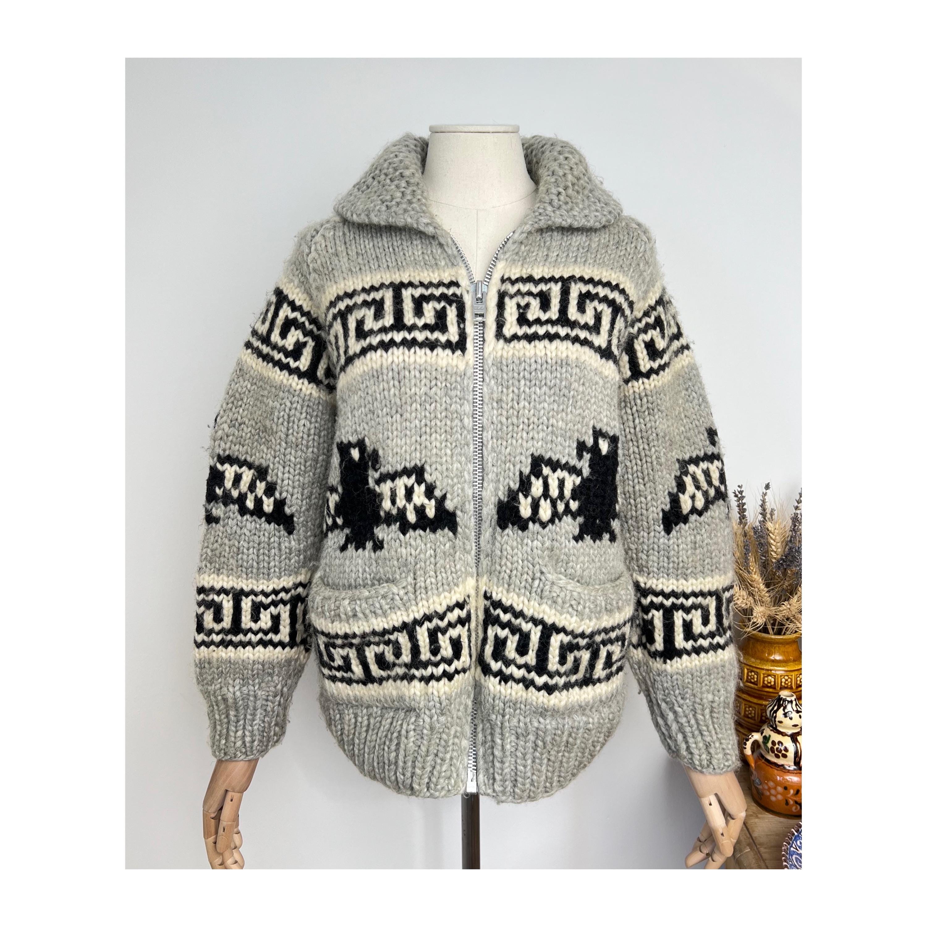 Thunderbird Cowichan Vintage Cardigan Heavyweight Folk Jacket - Etsy