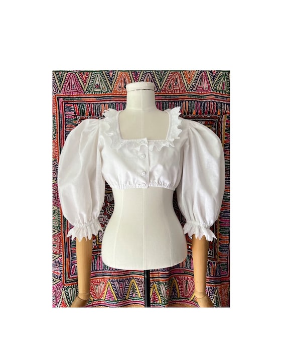 Sportalm Ruffled Puff Sleeved Austrian Folk Vintag