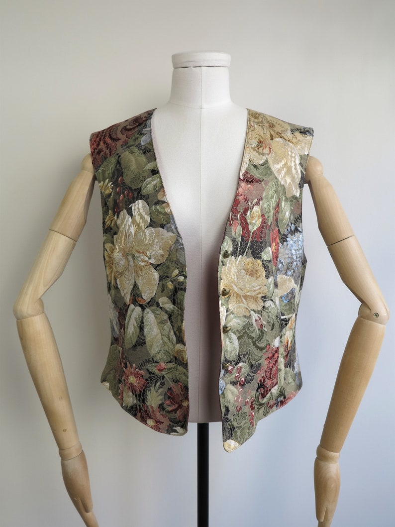 Vintage Floral Patterned Classic Vintage Vest