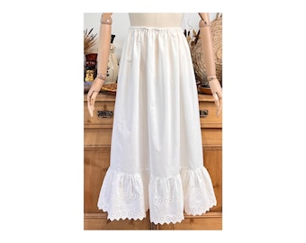 Vintage White Embroidered Petticoat
