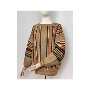 Striped Boat Necked Vintage 1970s Pullover Jumper