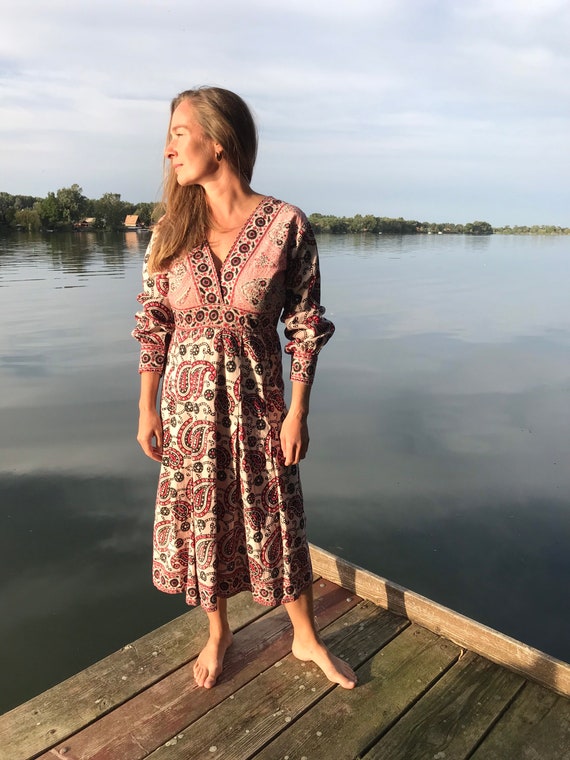 Indian Cotton Sundeep 70’s Vintage Dress / Boho In