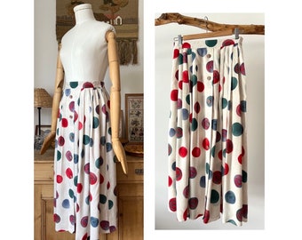 Big Dotted Colorful Vintage A Line Skirt