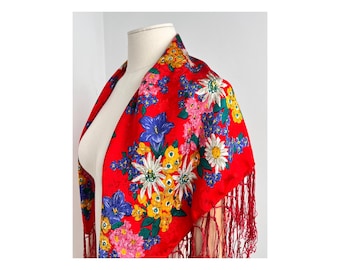 Foulard Authentique Philippe De Villiere - 100% Soie, Multicolore Géométrique Vintage