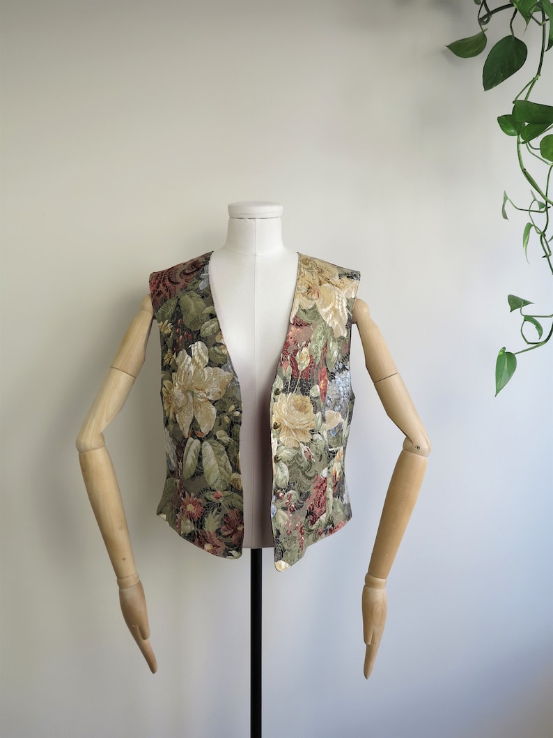 Vintage Floral Patterned Classic Vintage Vest