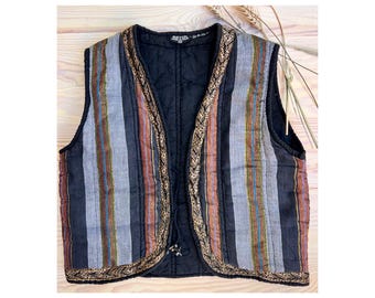 Vintage Hippie Striped Vest Made in India