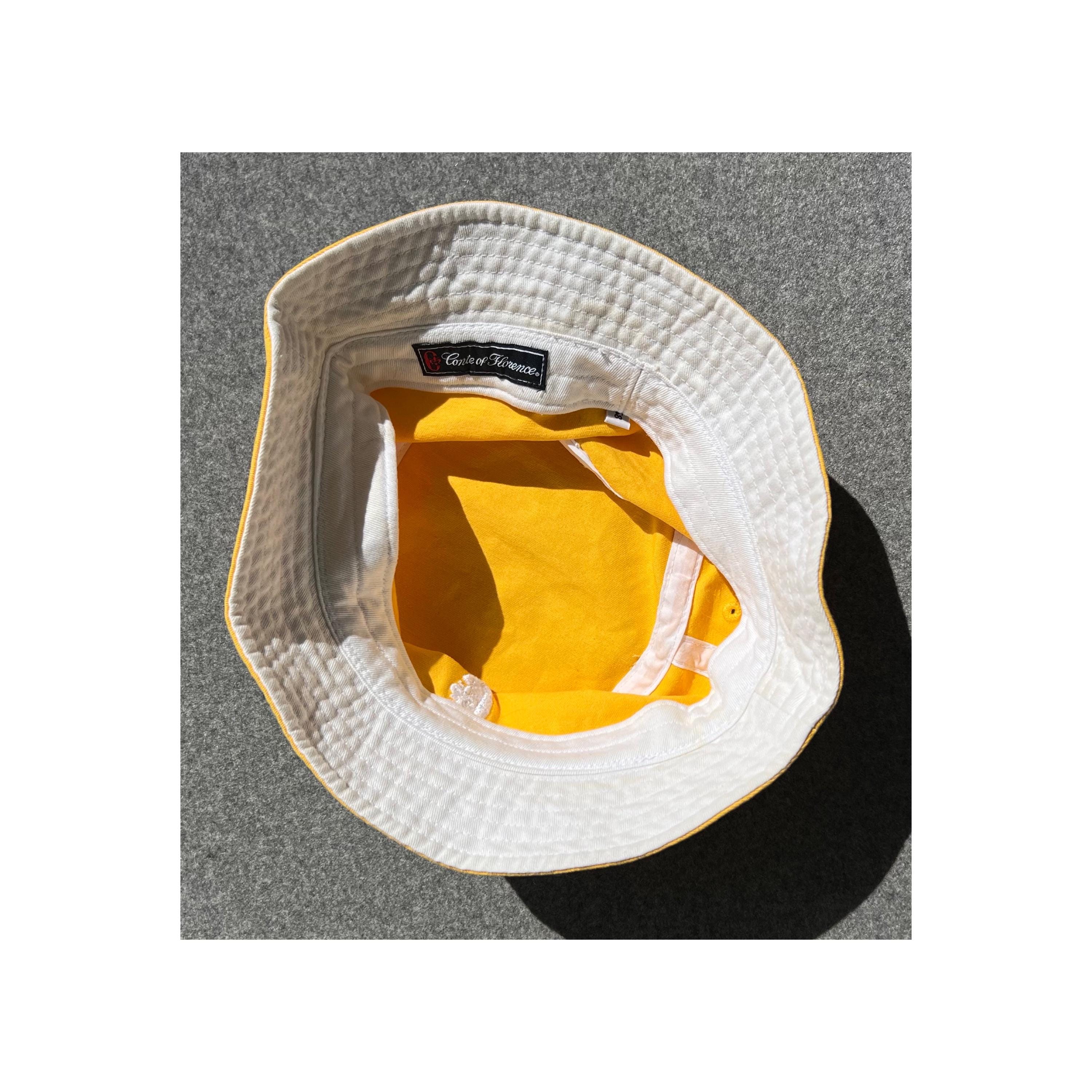 Vintage Yellow Conte of Florence Bucket Hat Size 58 Made in 