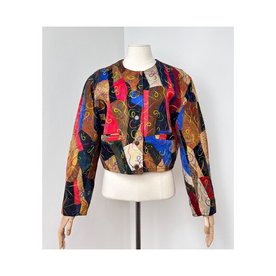 Gabriella Benelli Embroidered Patchwork Leather V… - image 5