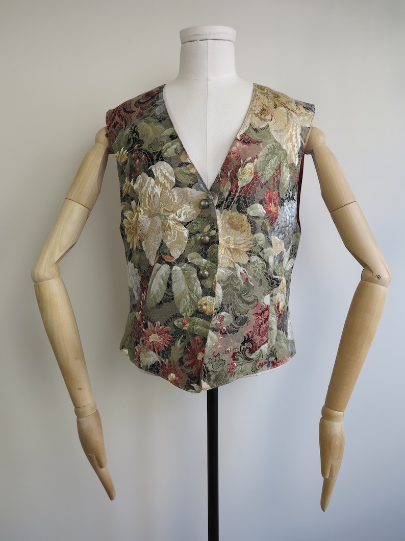 Vintage Floral Patterned Classic Vintage Vest