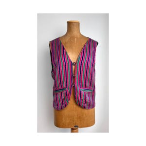Striped Reversible Vintage 70s Bohemian Hippie Vest
