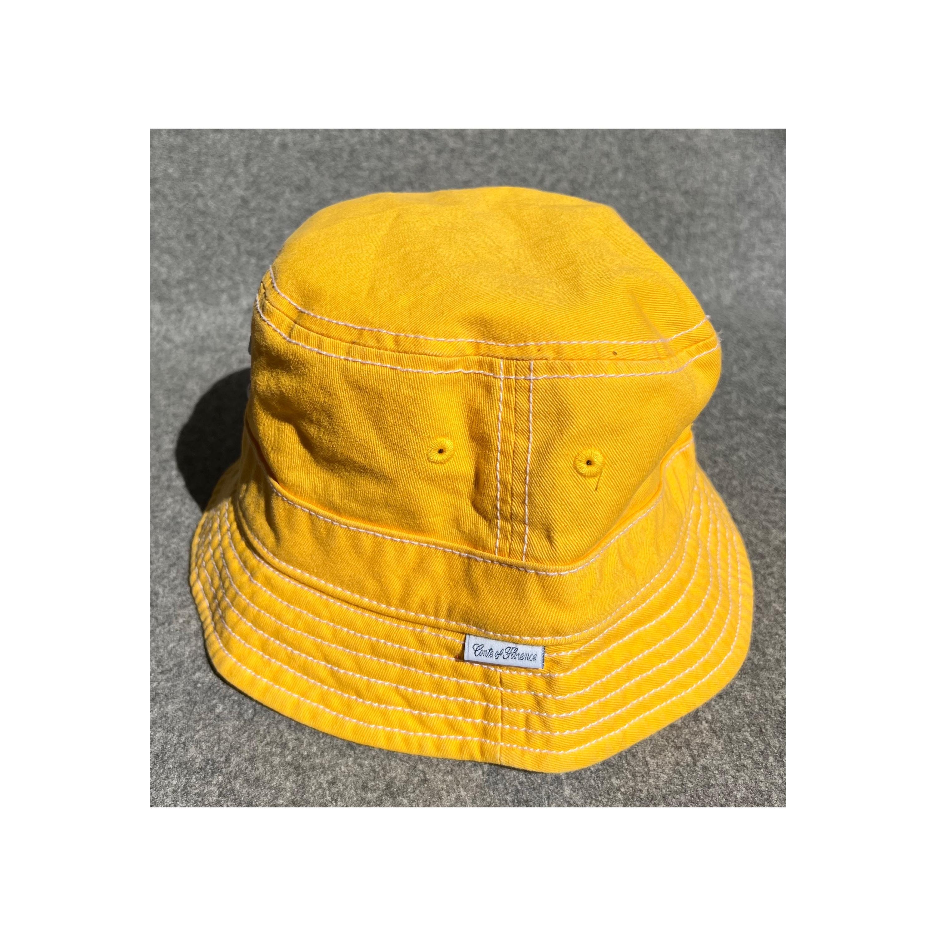 Conte Of Florence Made In Italy Vintage Faux Fur Bucket Hat Unisex Vintage Yellow Conte of Florence Bucket Hat Size 58 Made in  main image 4