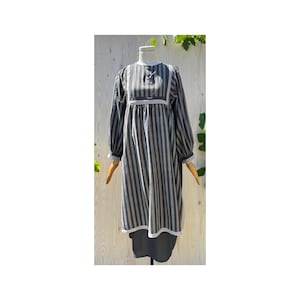 Striped Boho Long Sleeved Cotton Vintage 70s/80s Dress