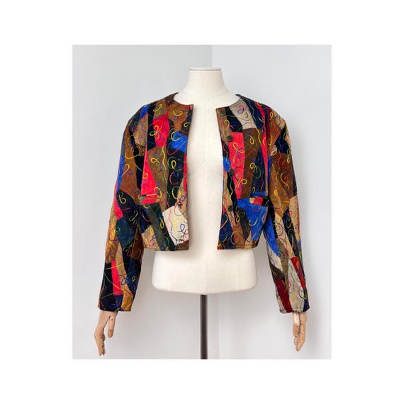 Gabriella Benelli Embroidered Patchwork Leather V… - image 3