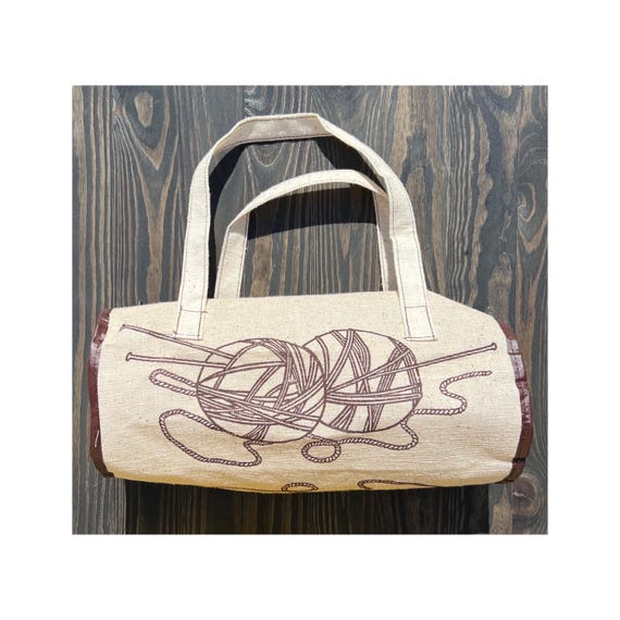 Knitting Accessories Pattern Vintage Handbag - image 4