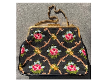 Vintage Tapestry Floral Patterned Evening Bag