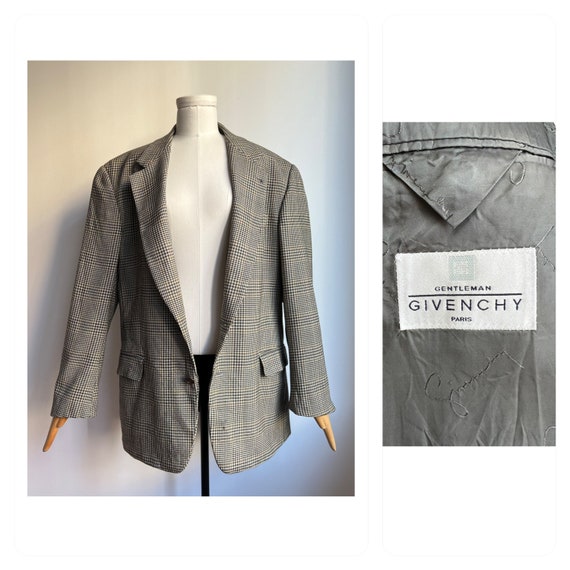 Cl sico Vintage Givenchy Gentleman Plaid Blazer Hombre de gran
