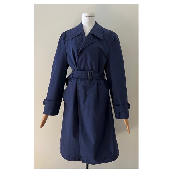 Trench bleu des années 70/80 vintage, taille L