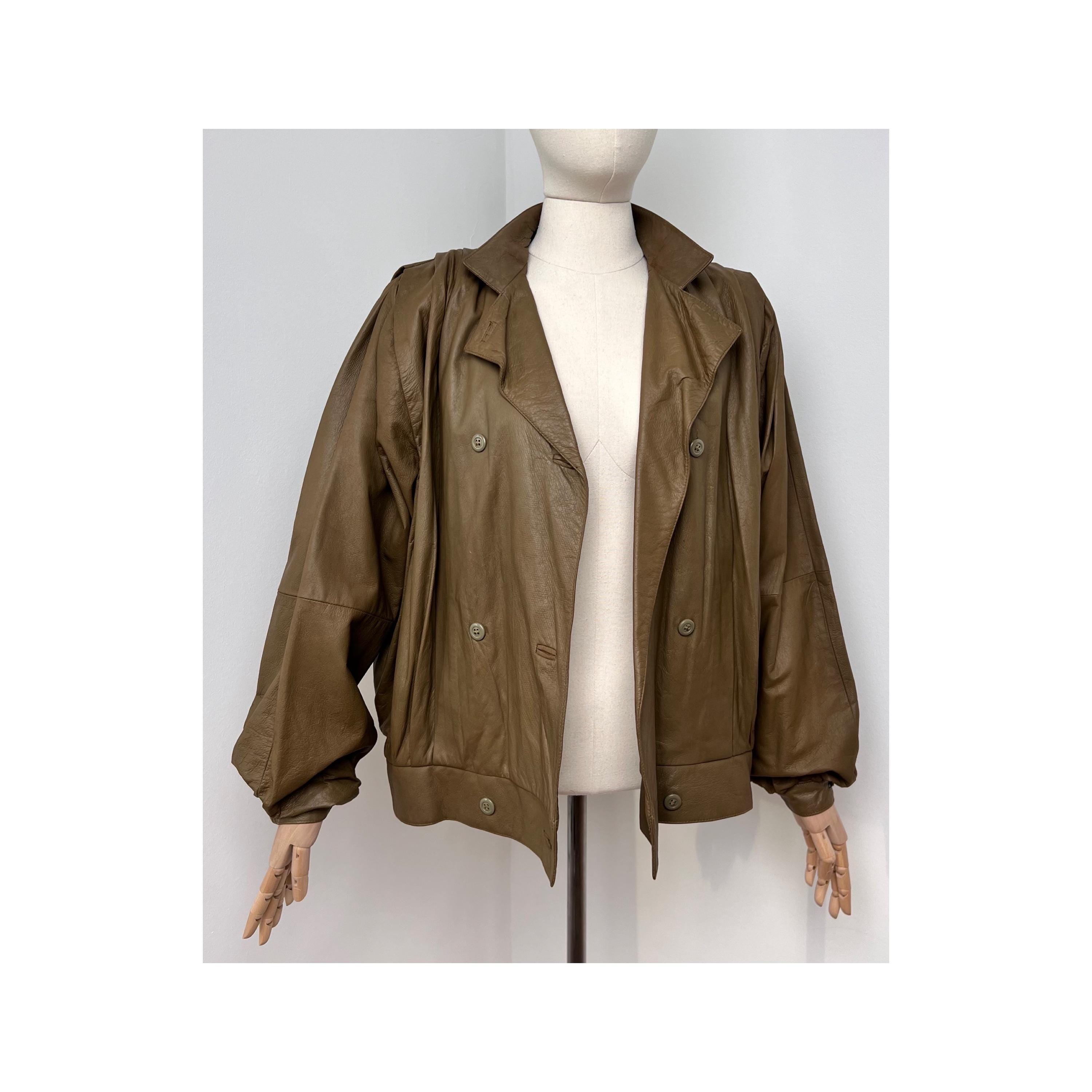 Green Soft Leather Vintage 80s Style Jacket - Etsy