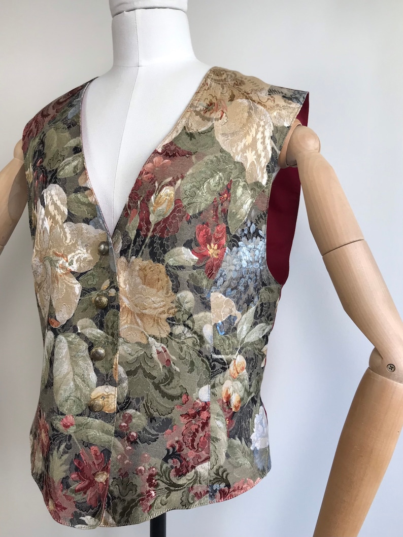 Vintage Floral Patterned Classic Vintage Vest