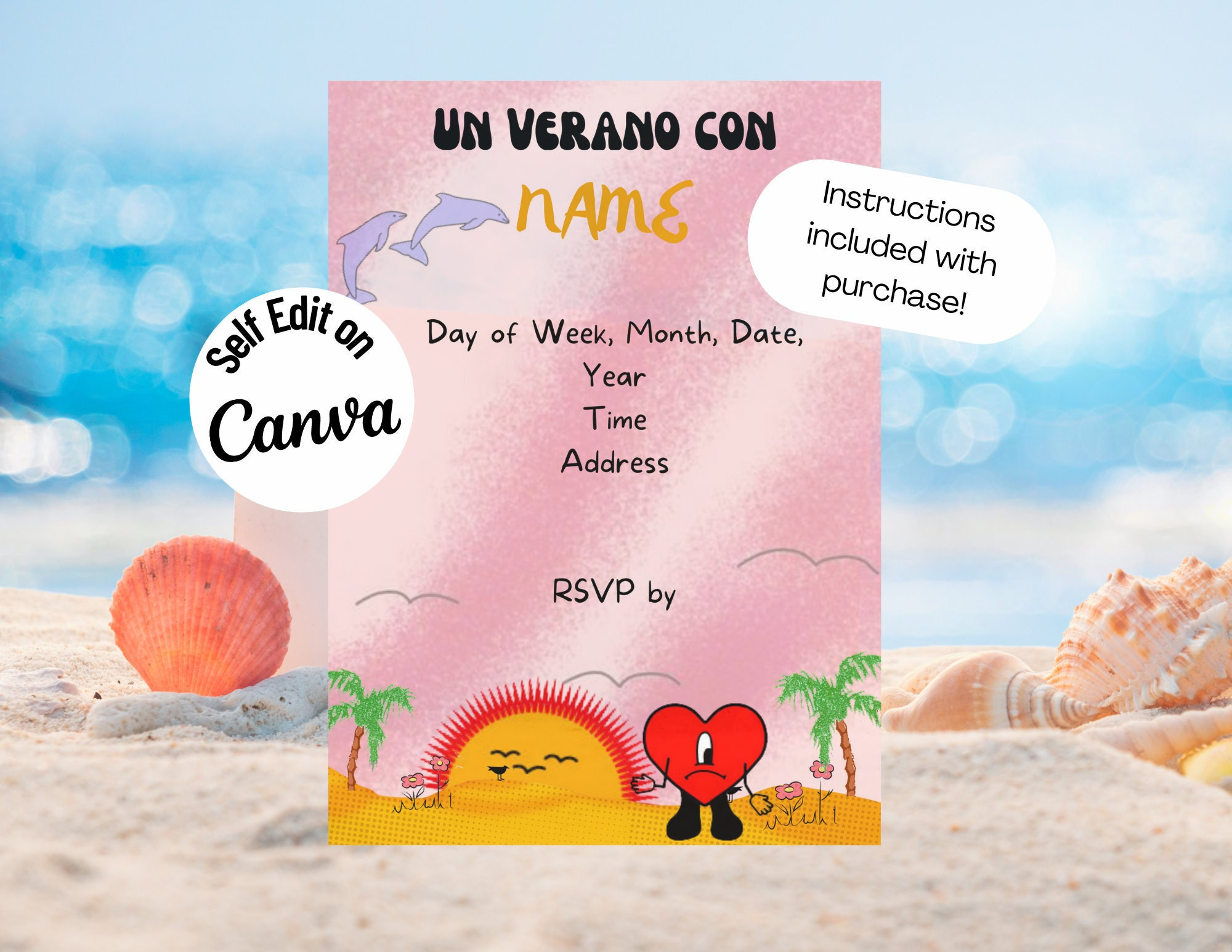 Bad Bunny Un Verano Sin Ti Digital Invitation Instant Etsy