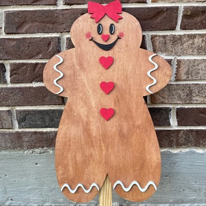 Gingerbread Boy and Girl Yard Art Stake S image 4