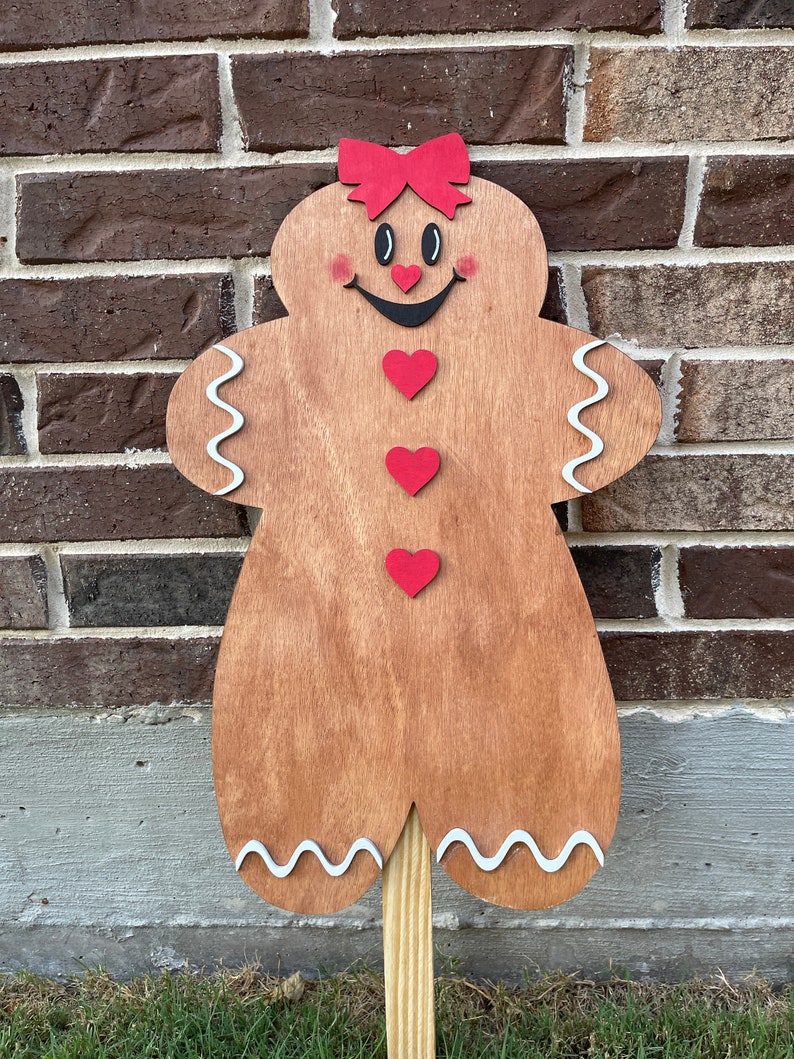 Gingerbread Boy and Girl Yard Art Stake S image 4