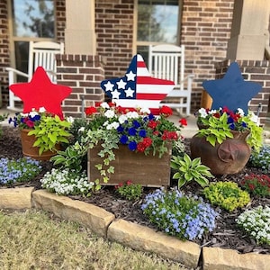 Yard Art Red White and Blue 4th of July Set