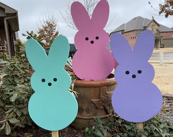 Spring Bunny Rabbit Yard Art Peep Trio