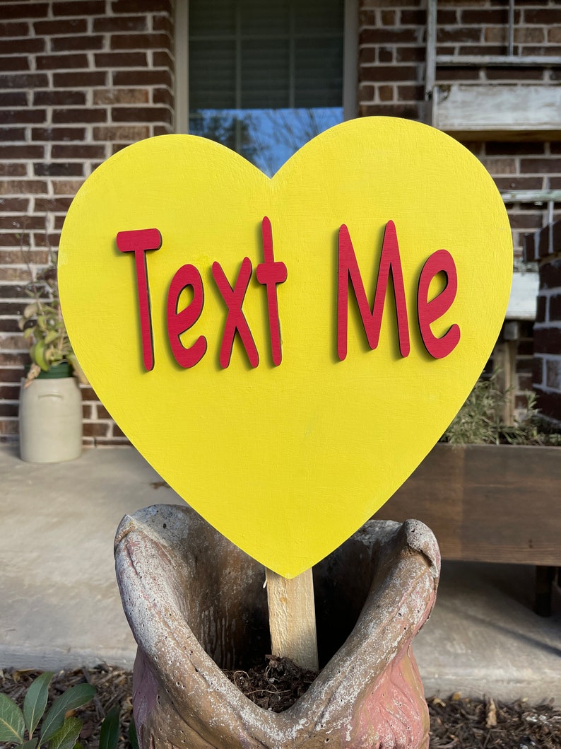 Valentine Conversation Heart Yard Art Stake Set Etsy