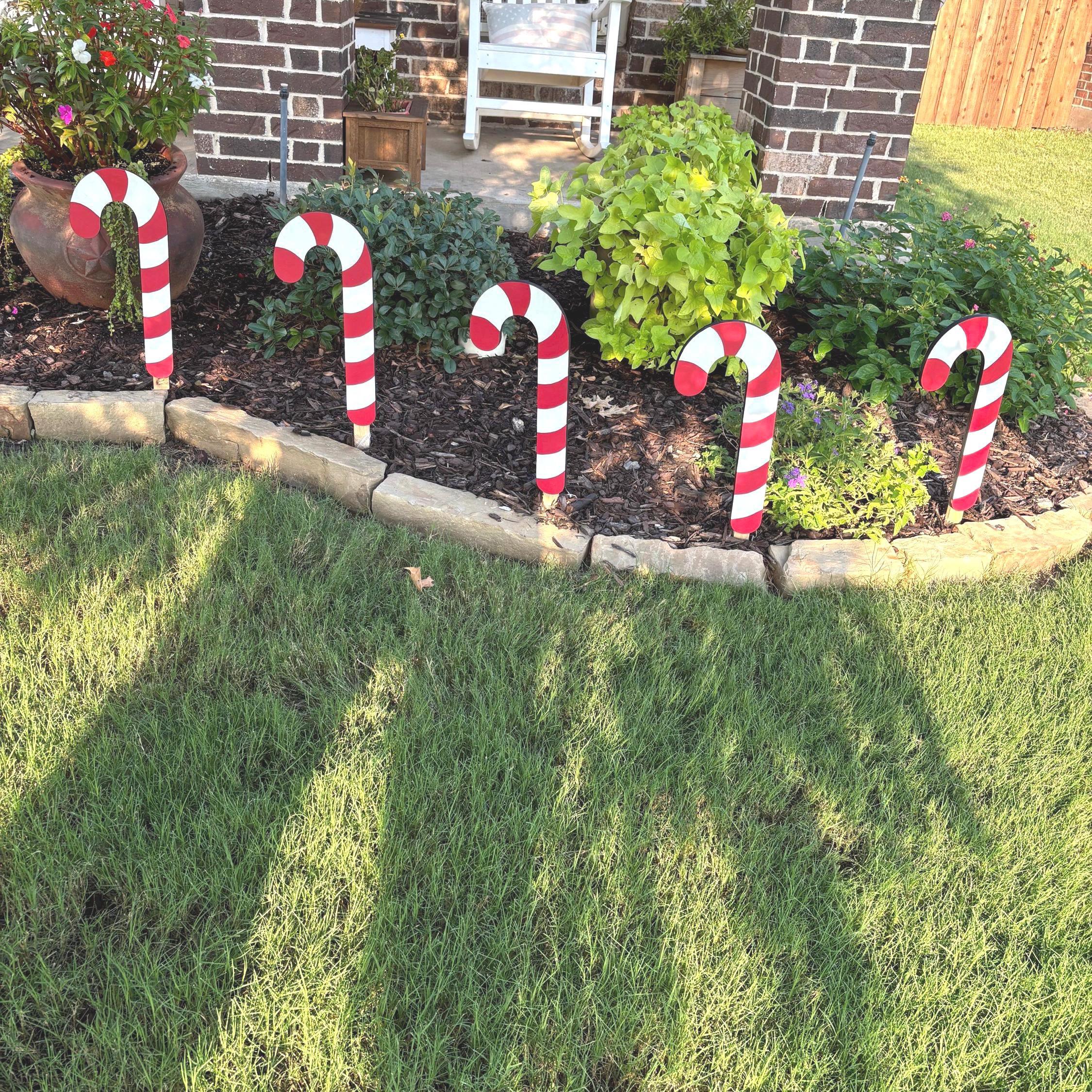 Wood Candy Cane Holiday Yard Art Christmas Decor