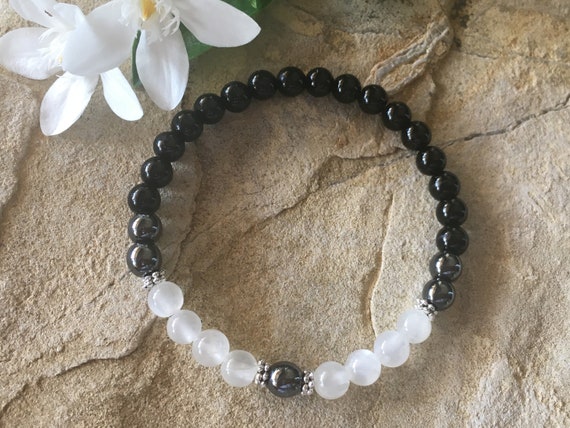Black tourmaline and hematite cheap bracelet