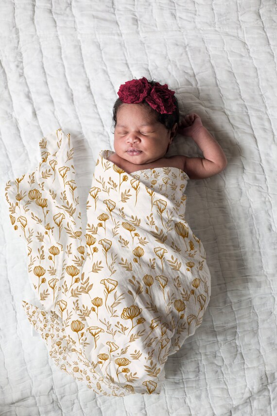 floral baby swaddle blanket