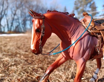 Diamond braided Cord Clip On Colored Reins for Classic and 1:9 Scale Breyer Model Horses
