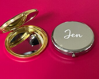 Personalised Compact Mirror, Bridesmaid, Maid Of Honour and Bridal Party Gifts