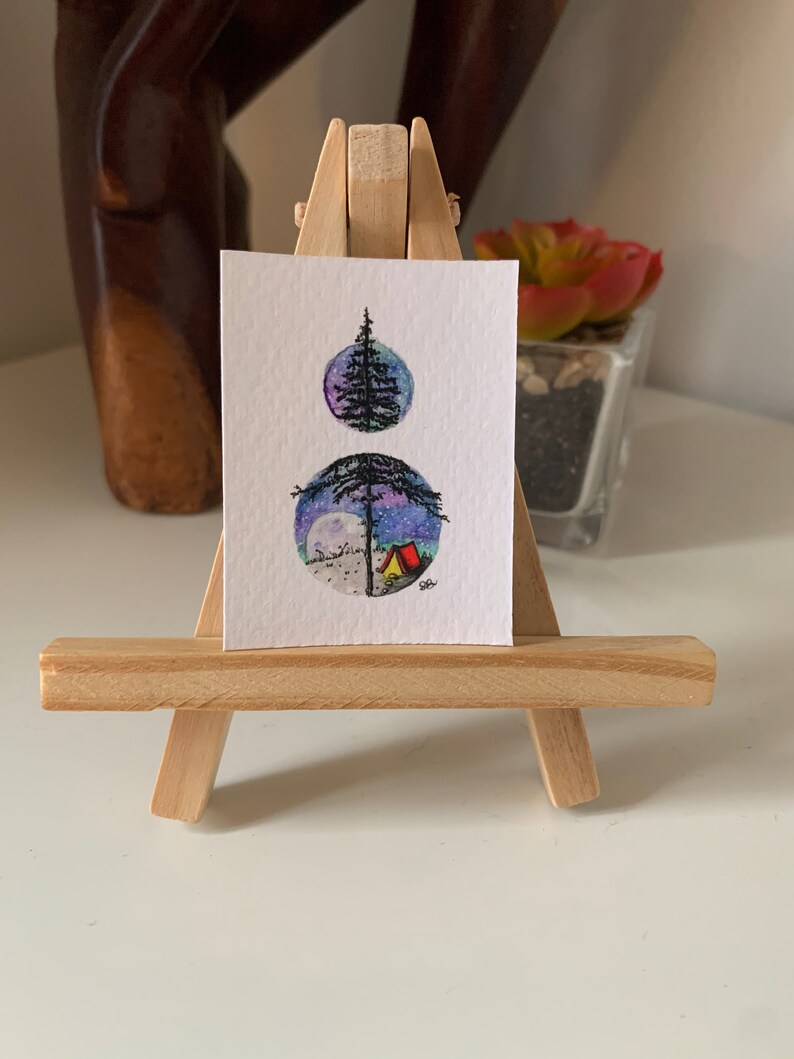 tiny art Peekaboo Campground PRINT