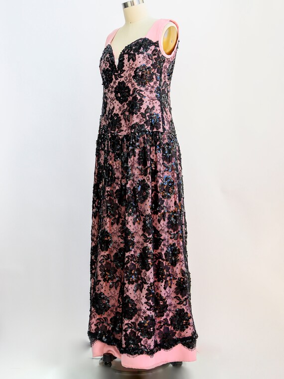 BOB BUGNAND Sam Friedlander,  Martha Weathered, vintage 1960s evening dress, Orange floral angel sleeves