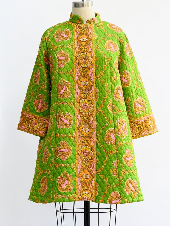 Exceptional vintage quilted housecoat - Gem