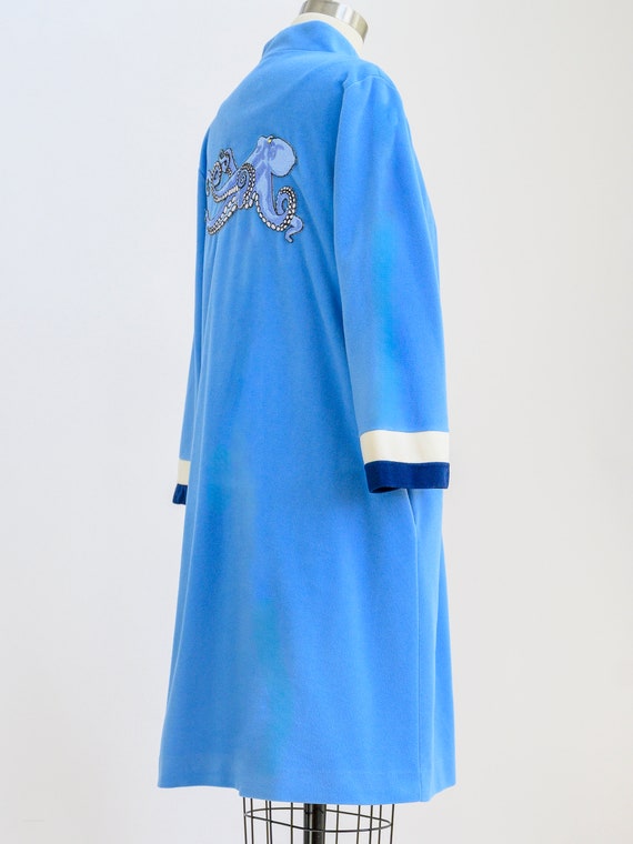 Vintage fleece column gown from the 1970s with la… - image 8