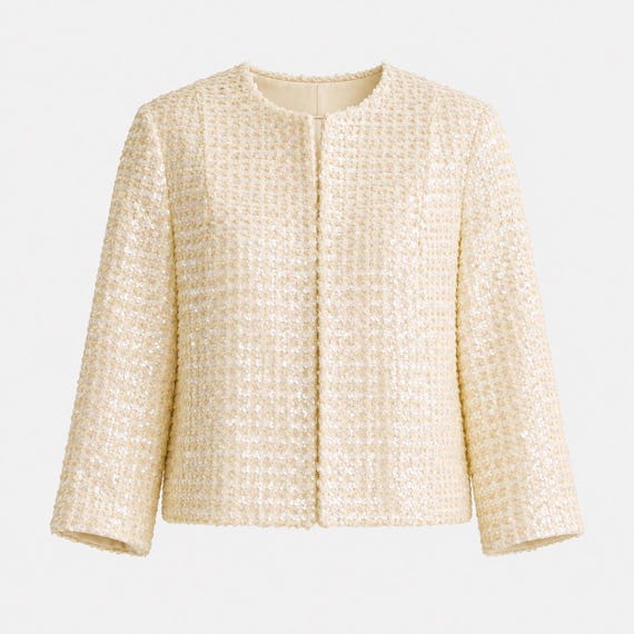 1960s Cardigan | Iridescent and Sequined Silk Fabric | Will Fit Size Small and Medium