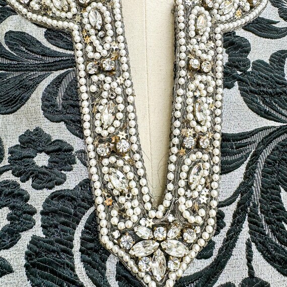 1960s Bob Bugnand Couture Mini Dress: Black Silve… - image 5