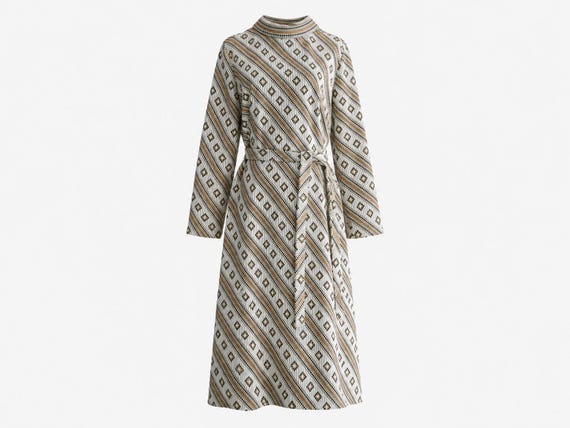 1960s Geometric Print A-Line Dress | Vintage Alfred Weber Mod Daywear