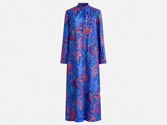 1970s Maxi Dress | Firework Splatter Patterned Fabric | Size Small