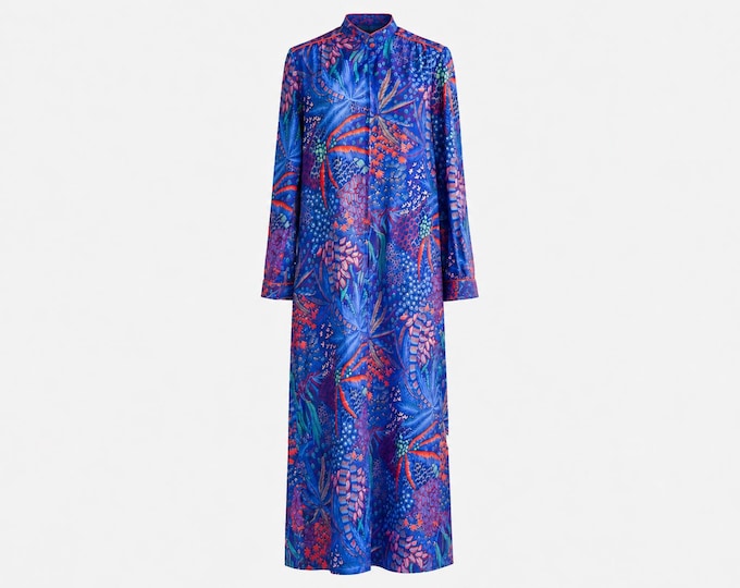 1970s Maxi Dress | Firework Splatter Patterned Fabric | Size Small