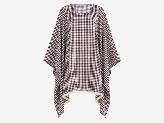 Handmade One-of-a-Kind Gingham Cotton Caftan