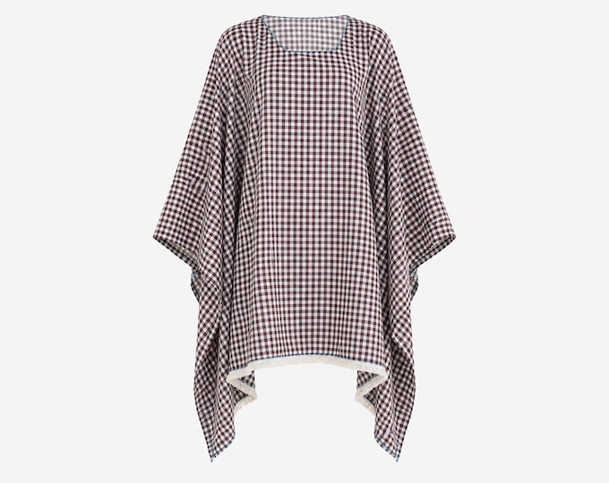 Handmade One-of-a-Kind Gingham Cotton Caftan