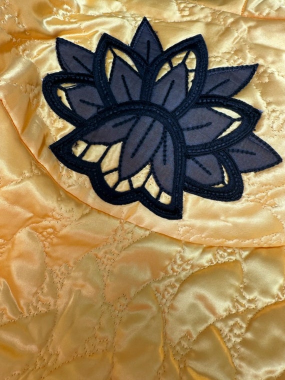 Vintage yellow satin bed jacket from the 1960s. O… - image 10