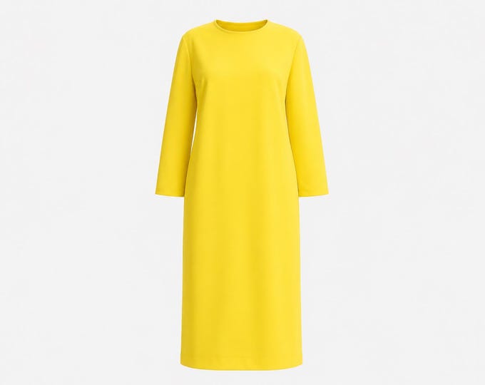 1970s Heavyweight Knit Mini Scooter Dress | Yellow Bee Appliqué | Size Medium