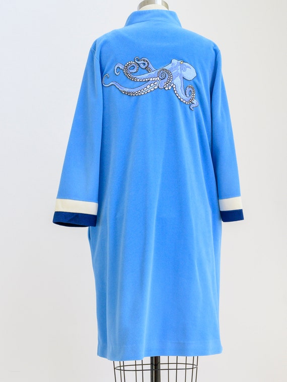 Vintage fleece column gown from the 1970s with la… - image 3