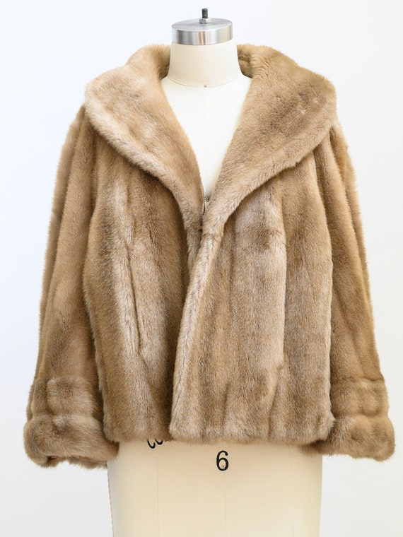 Faux Fur swing jacket from the 1970s. Capelet, st… - image 2